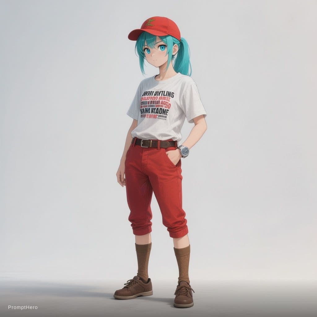 AI generated: :

bulma, future saga, long hair, low ponytail, blue eyes, aqua hair

collarbone, white shirt, print...