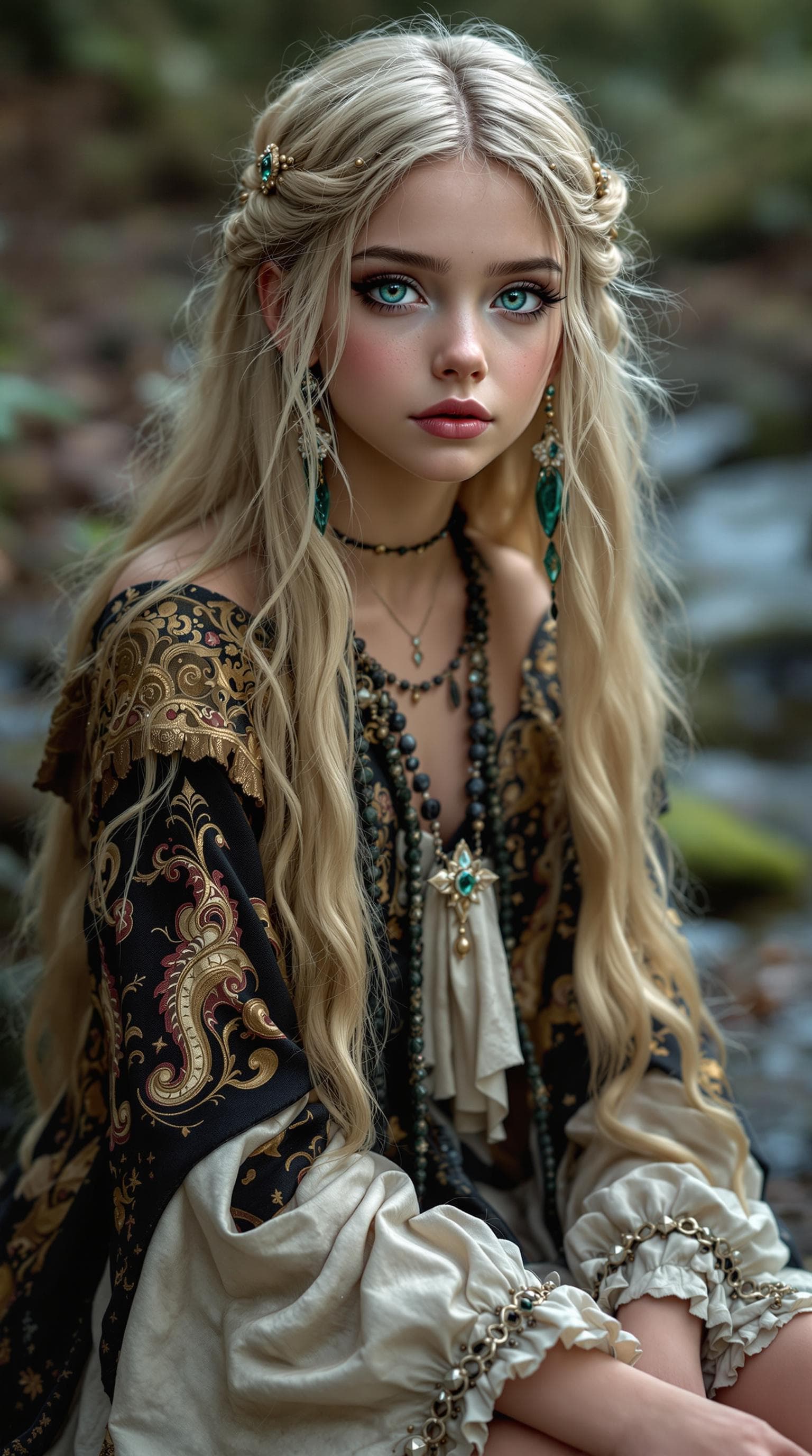 AI generated: a professional photo of a exceptionally of the most beautiful girl in the world, Transylvanian gypsy...