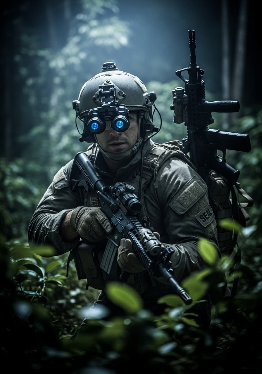 AI generated: SEAL Team Six Operator, shot on a Canon A7 III, hyper-realistic