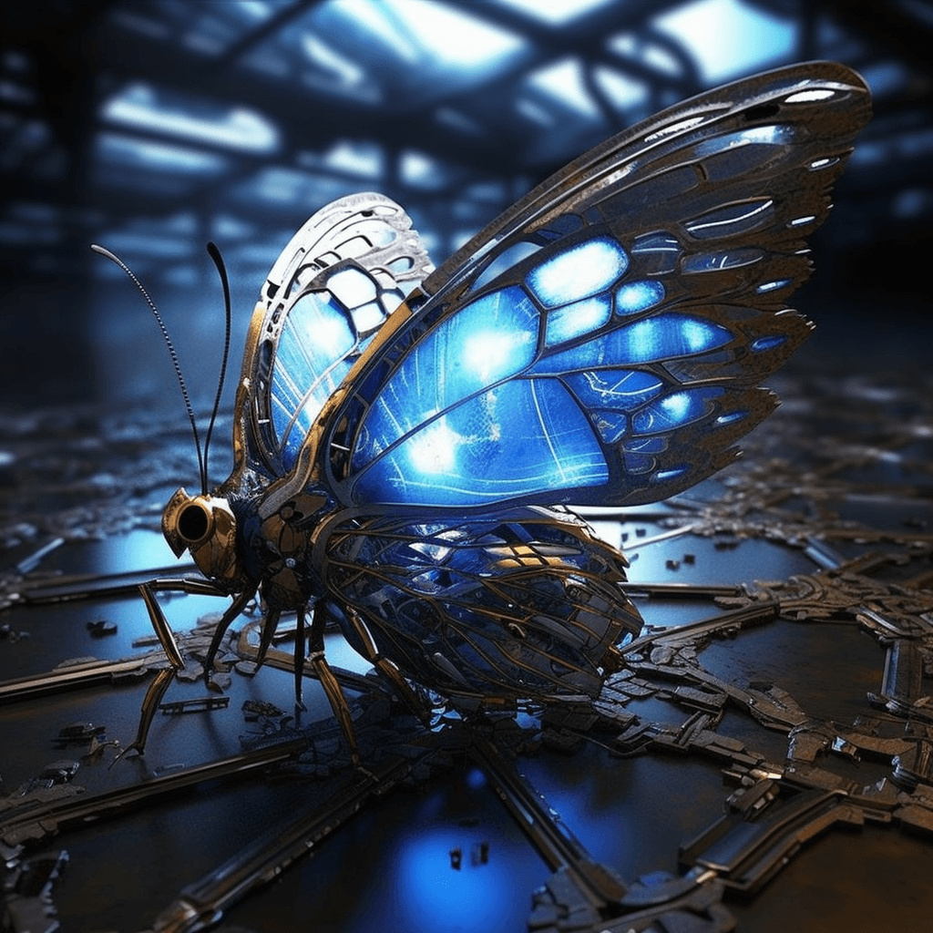 AI generated: hudge butterfly ,futuristic background,photorealistic,natural light,natural features--iw 1 --q 1 --s...