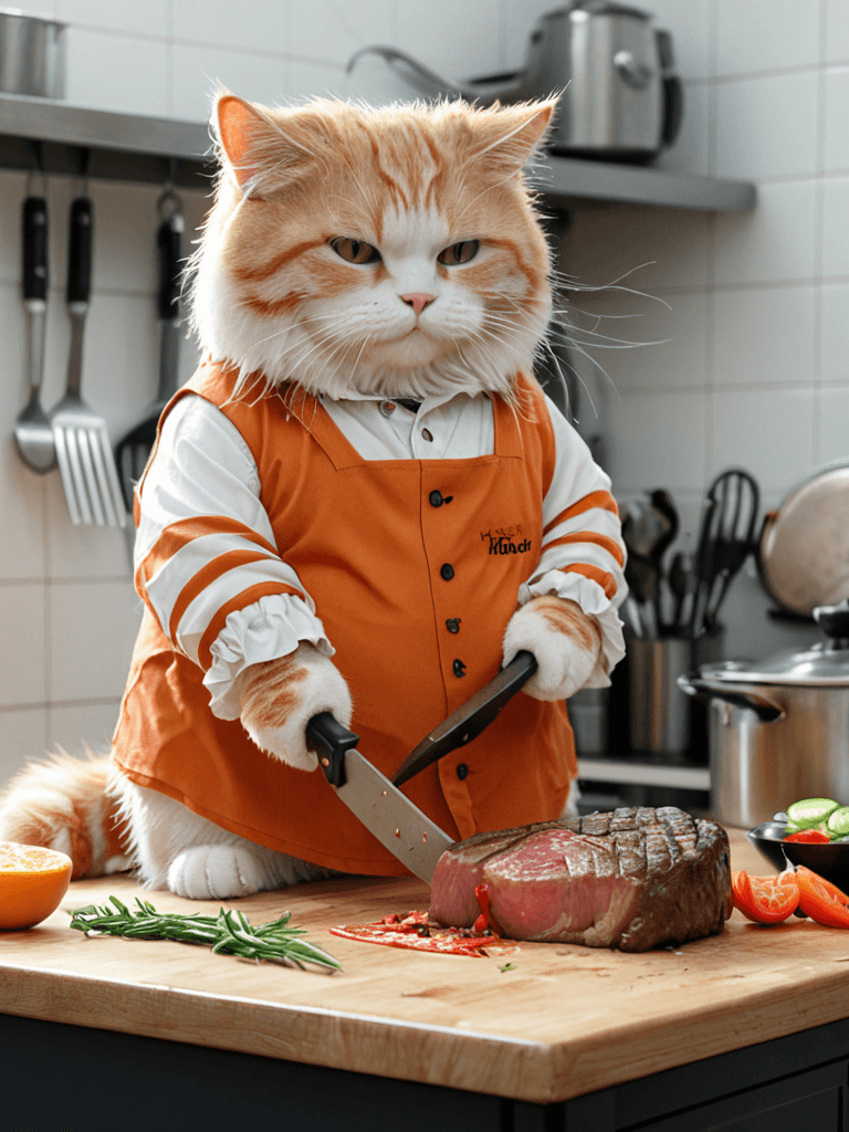 AI generated: realistic,highres,reality,<lora:FantasyWizardWitchesXLV3:1>,hkmagic,Orange lazy cute fat cat is cutt...