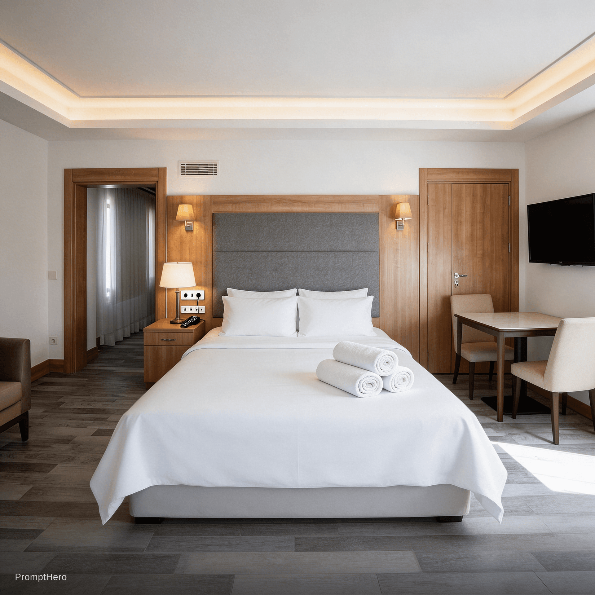 AI generated: The extraordinary Super Version of the master bedroom is meticulously captured, presenting a detaile...