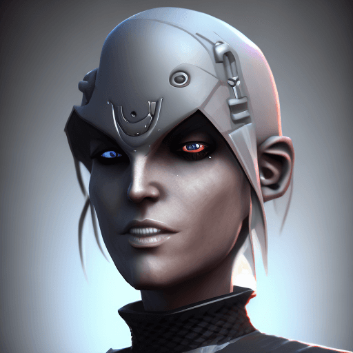 AI generated: Create a unique protagonist character portrait. Use futuristic, highly detailed made with blender bu...