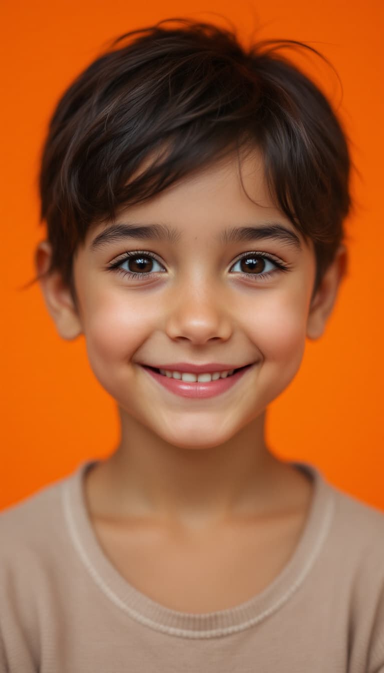AI generated: High resolution photography, frontal shot, close up of the face, professional 2 years old latina mod...