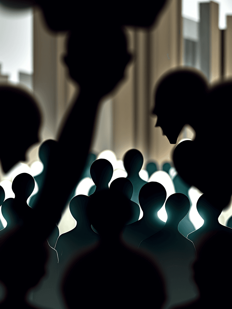 AI generated: a crowd of faceless people