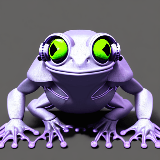 AI generated: cute cyberpunk frog, futuristic, highly detailed, made with blender --v 4