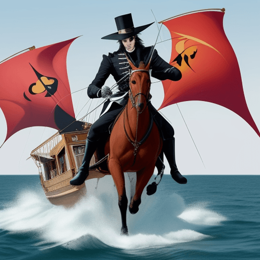 AI generated: zorro  navegando en altamar
 
