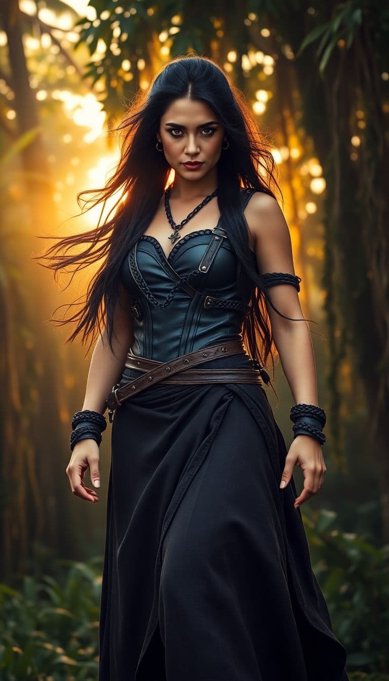 AI generated: "A hyper-realistic, cinematic scene of Alina Dreymore, a mysterious noblewoman dressed in elegant le...