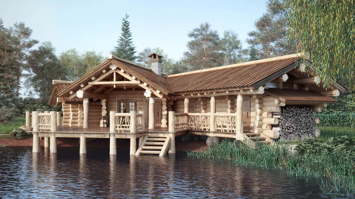 AI generated: 
Hyper-realistic exterior photograph of a Russian-style bathhouse, daylight, indirect lighting, at ...