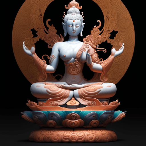 AI generated: Action shot, Buddhist Avalokitesvara，very gorgeous,shocking colors, dazzling, colorful, gorgeous, ex...