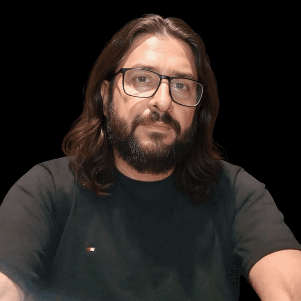 AI generated: Personaje con cabello largo barba y cabello canoso