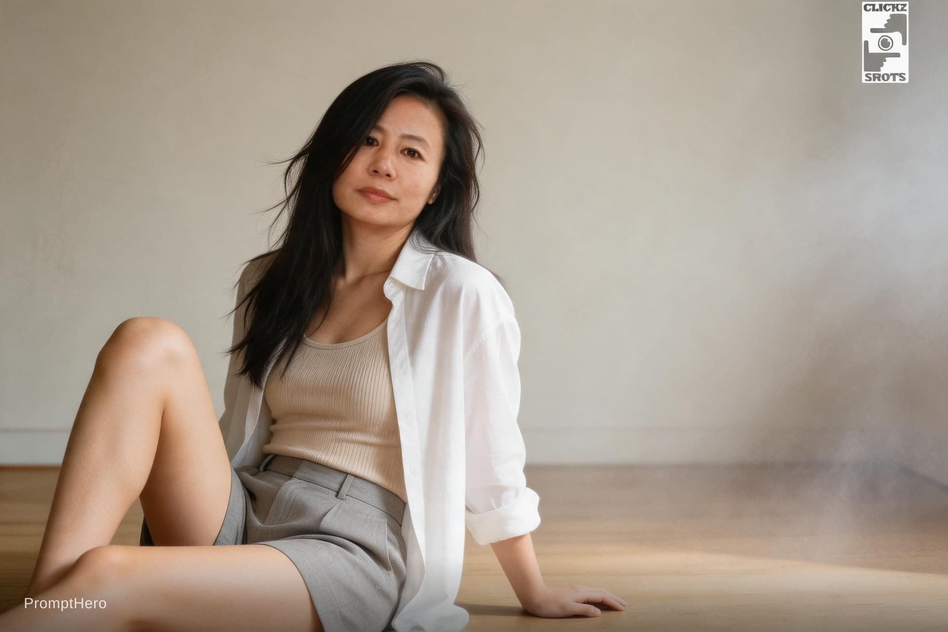 AI generated: 9:16 vertical — editorial portrait, single subject  soft black mist filter, subtle haze, gentle high...