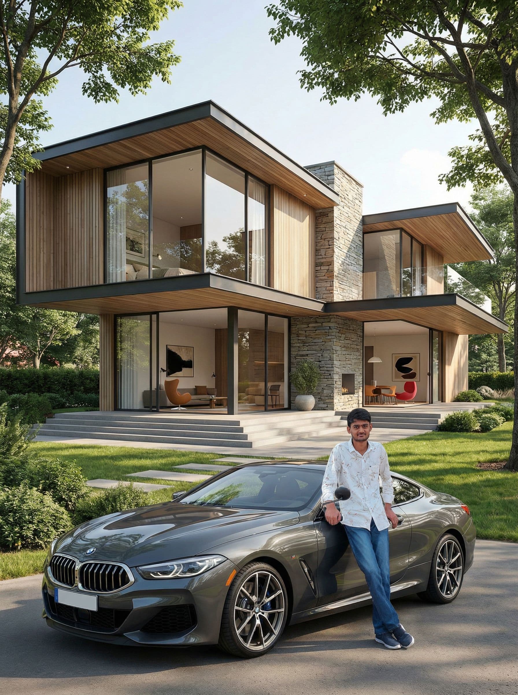 AI generated: DREAM-HOUSE: A breath-taking, modern dream house that embodies the spirit of freedom and experimenta...