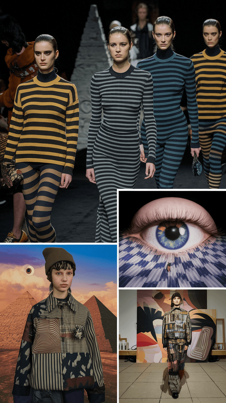 AI generated:  highlights include:

"The Power of Stripes: Fashion’s Bold New Look"
"Surreal Glamour: Art Meets St...
