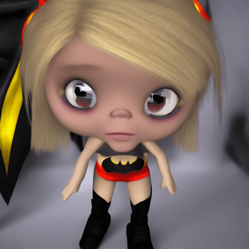 AI generated: Blondie girl, strong, with batman suit, realistic, 8k
