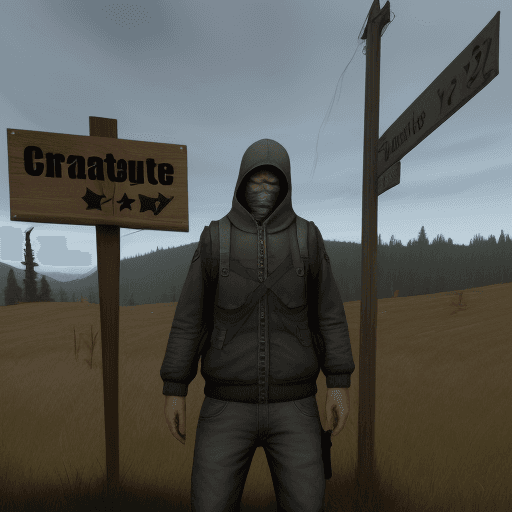 AI generated: Create a Dayz Character with a sign xddave