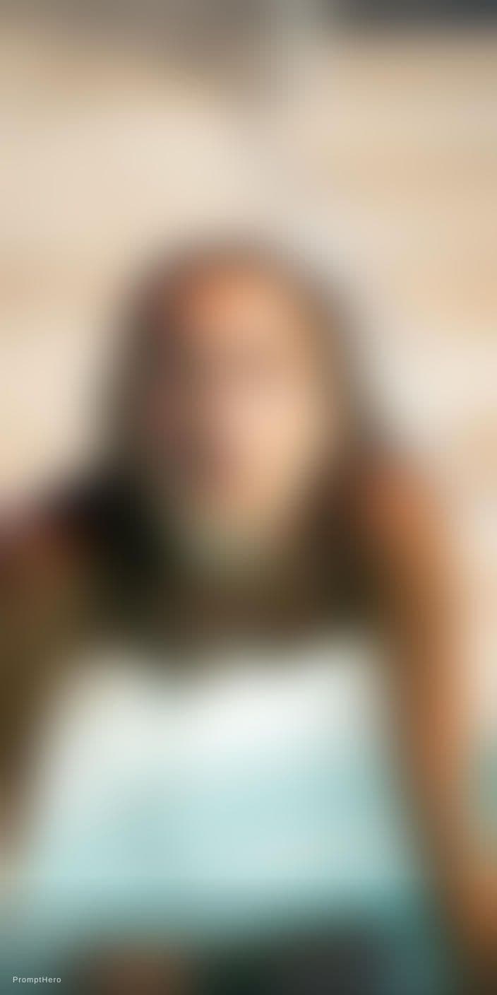 AI generated: In this captivating image, we see a candid photograph of an alluring woman, captured in a 3/4 shot a...