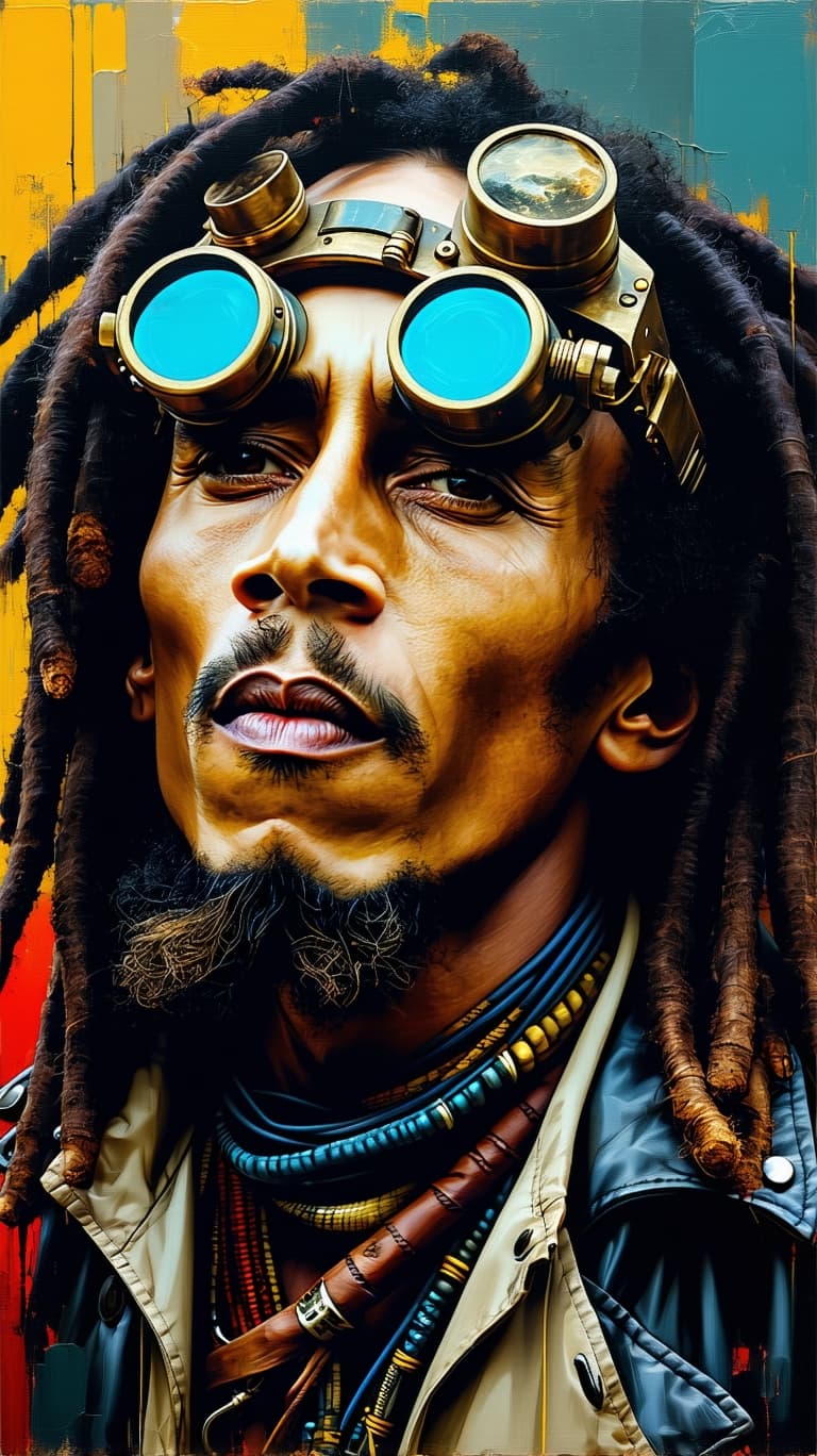 AI generated: Steampunk Portrait of Bob Marley 