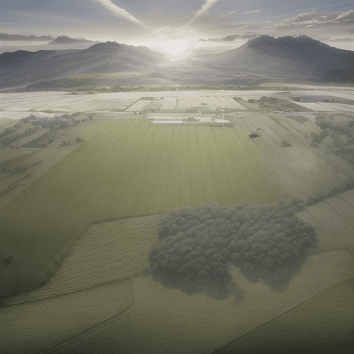 AI generated: 
Generate a hyperrealistic landscape photo capturing a sun-drenched New Zealand Dairy Farm, with a s...
