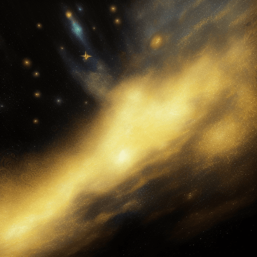 AI generated: black silver gold color scheme, ayahuasca, trending on artstation, emotional, galactic nebula astral...