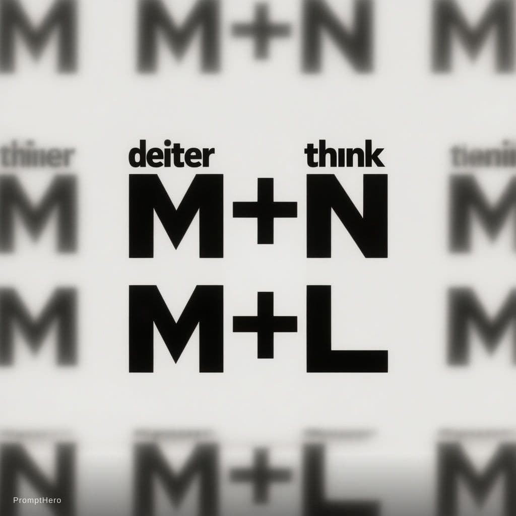 AI generated: create a pattern the text "M+L" in black on white. The pattern should fit exactly into itself on eve...