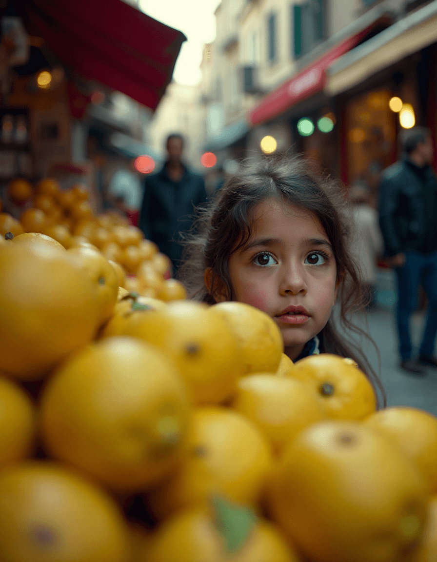 AI generated: cinematic film still hyperrealistic art Public market in old Istanbul, bustling street scene with ve...