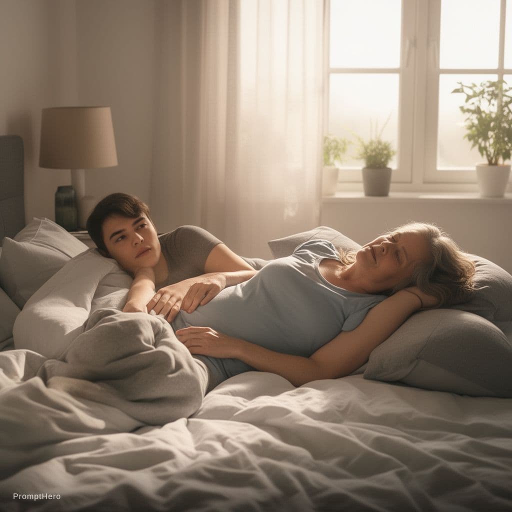 AI generated: 18 year old neighbor fucks his 45 year old stepmom naked in the bedroom at daylight