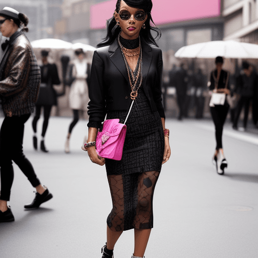 AI generated: Produce an image capturing the essence of chic urban street style in a bustling metropolis. Generate...
