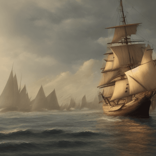 AI generated: Photo of a ultra realistic sailing ship, dramatic light, pale sunrise, cinematic lighting, battered,...
