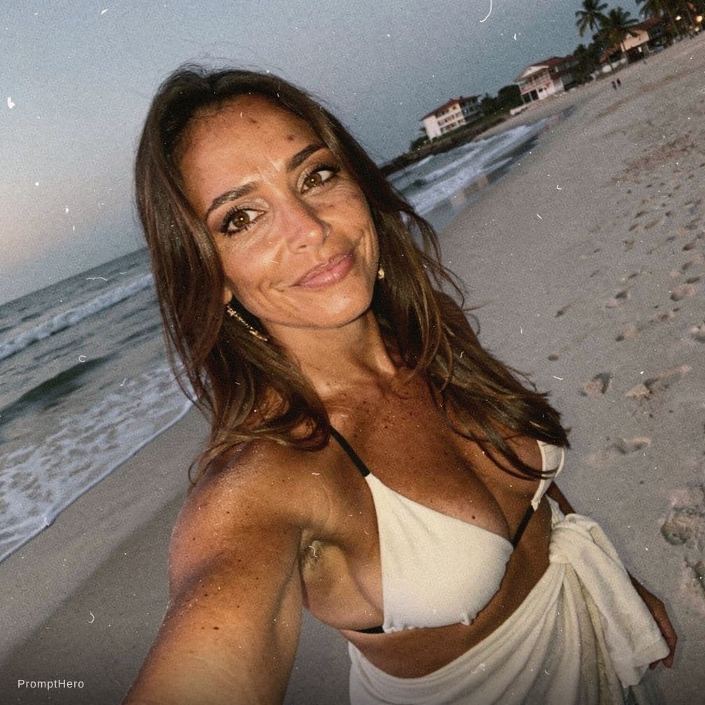 AI generated: a lo-fi 2026s-era, diagonally taken, low-quality smartphone photo. 44 year old Brazilian woman, natu...