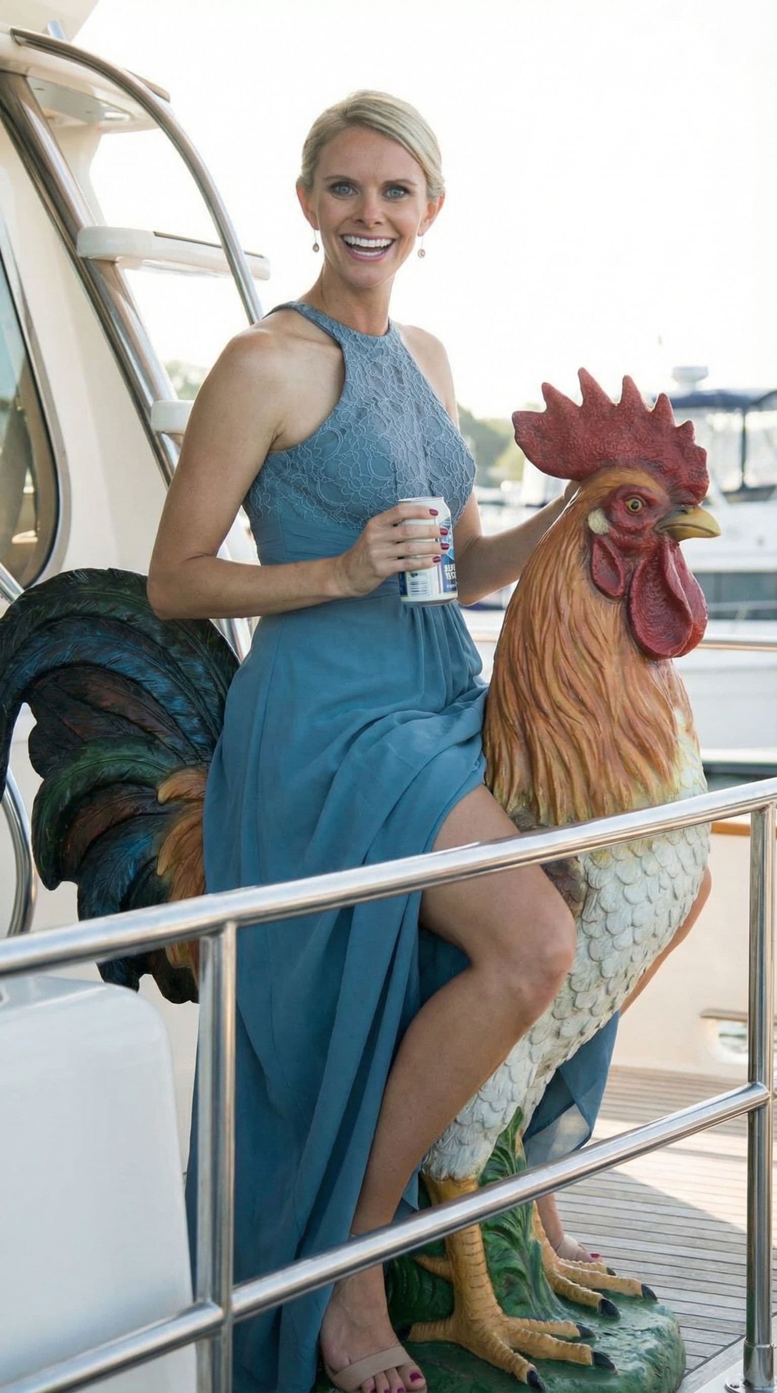 AI generated: She lifts her dress and rides a big cock 