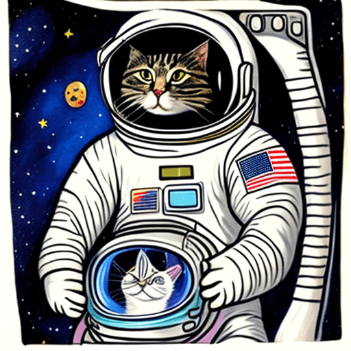 AI generated: Astronaut cat in space.