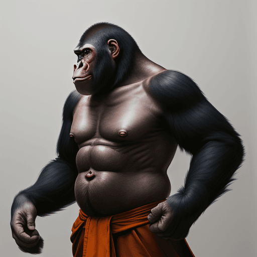 AI generated: A large ape dressed as a monk.