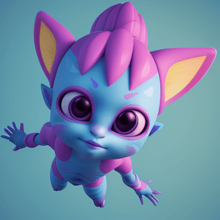 AI generated: 3D Avatar Design, "Playful, Cute, Colorful, Animated, Quirky," "Unity," "Blend shape rigging," "Brig...
