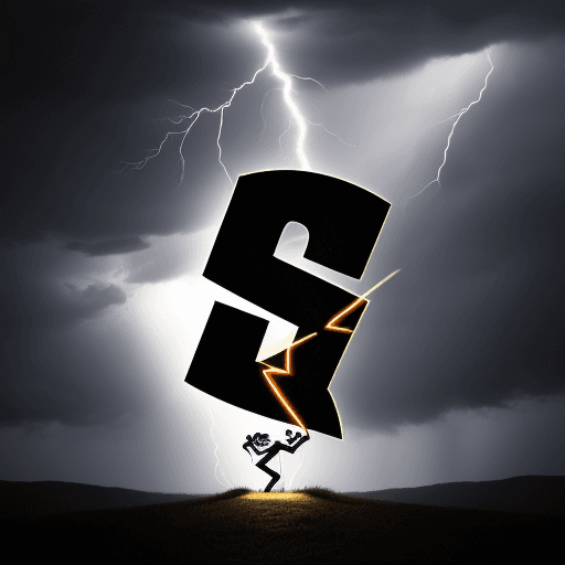 AI generated: The letter S being struck by a bolt of lightning