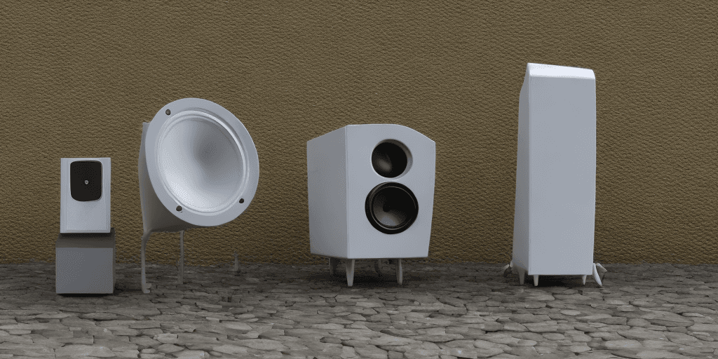 AI generated: loudspeaker with drop of water