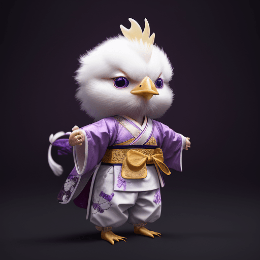 AI generated: Cute baby white chicken Wearing Hanfu, Like a Samurai, Fine and Detailed Han Fu Style, Movie Lightin...