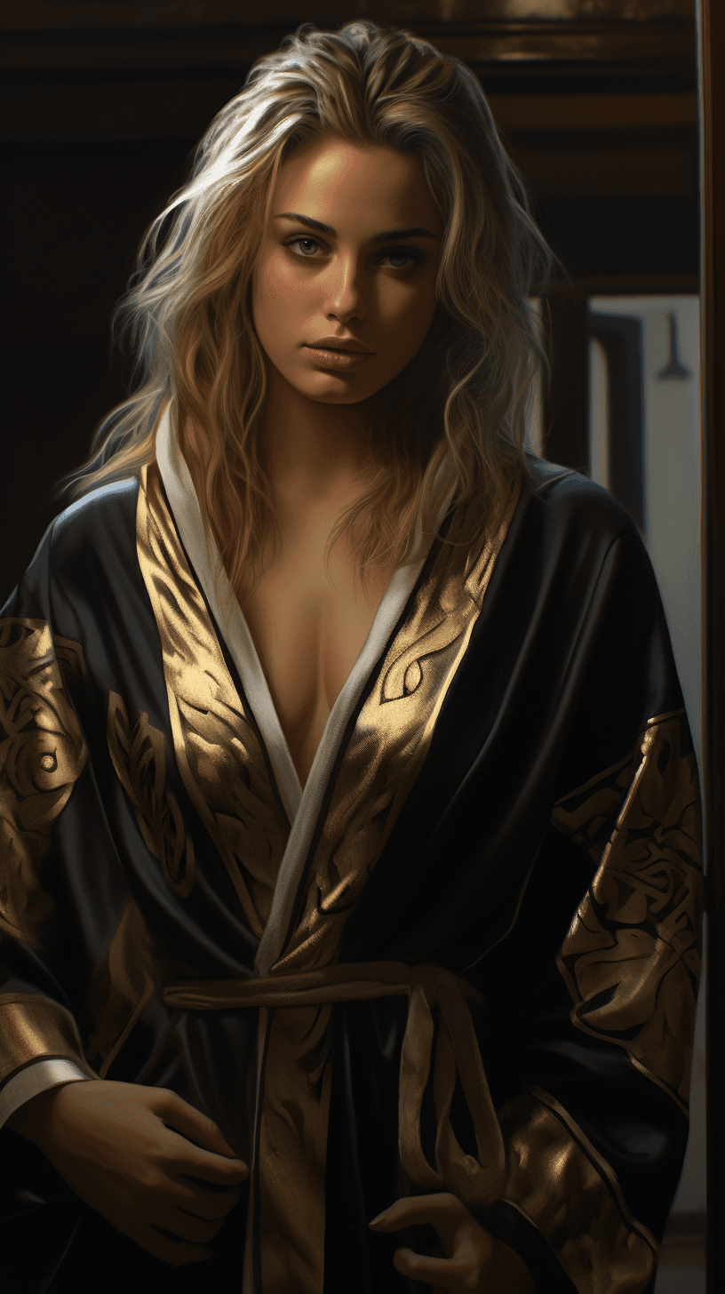 AI generated: hyper realism, beautiful, photo realistic,  detailed,  art nouveau,  girl like Alex Garland, wearing...