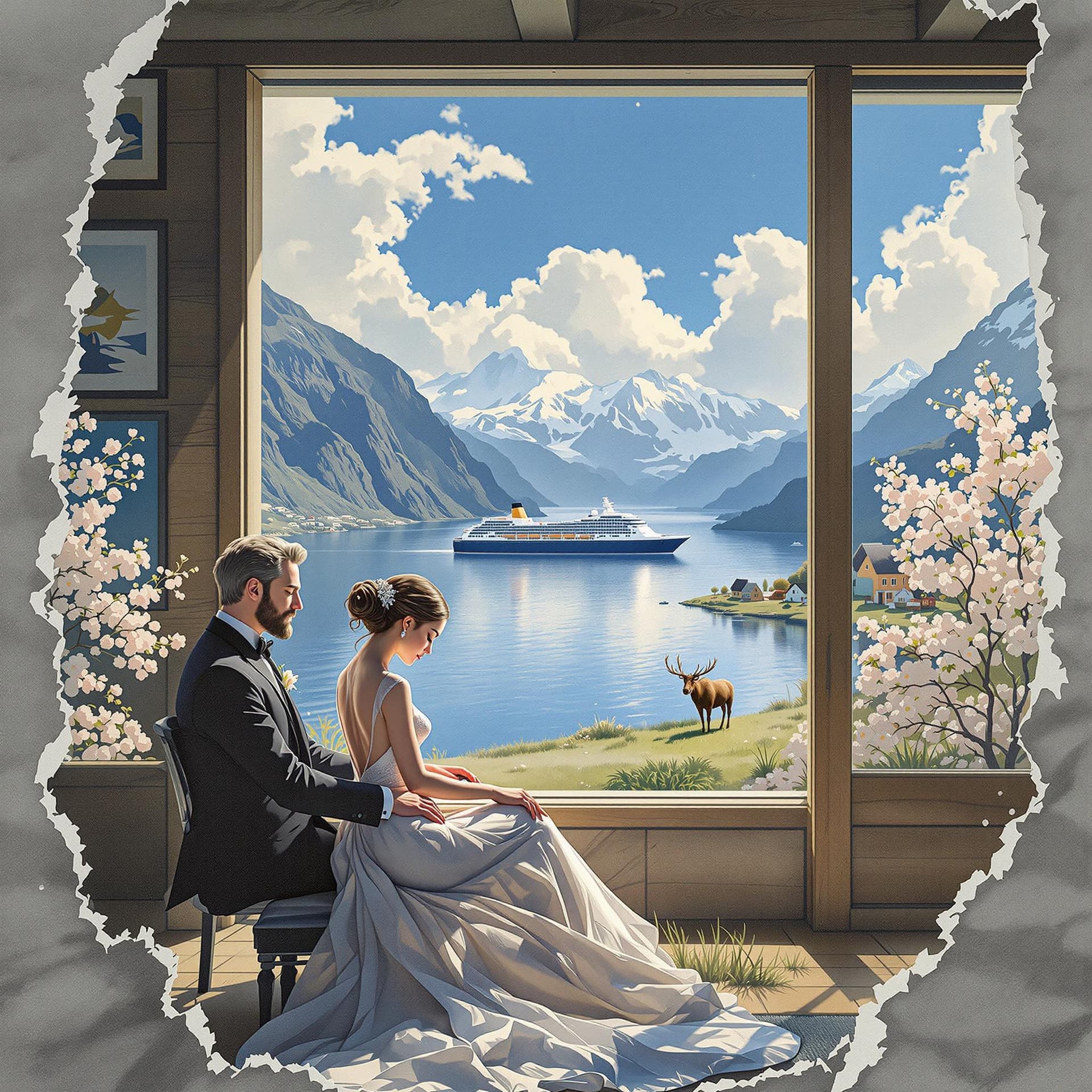 AI generated: A mesmerizing collaboration of artistic worlds, as if Studio Ghibli and Claude Monet had painted a m...