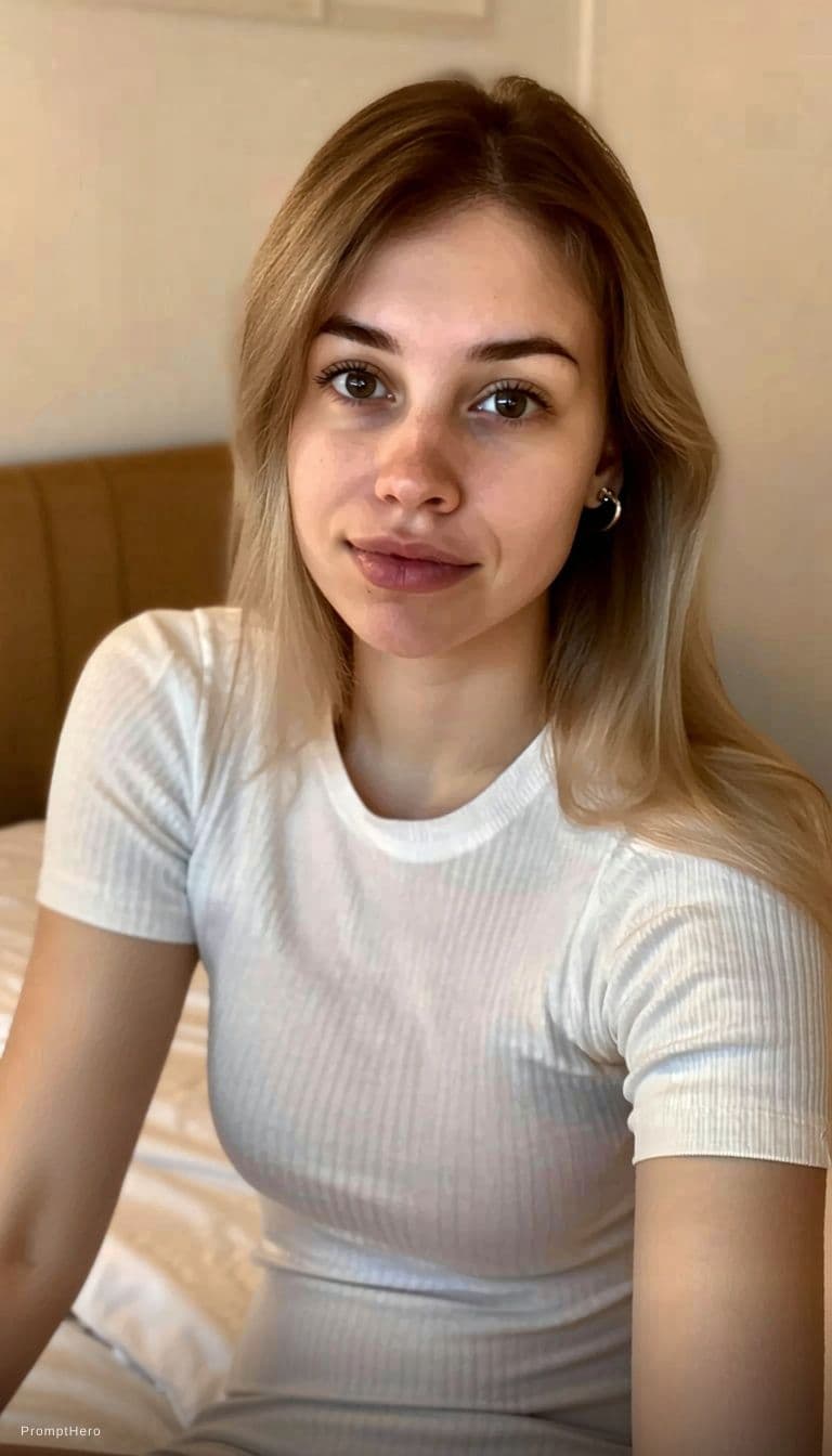 AI generated: "Photorealistic mirror selfie of my exact young adult female model (21+), strict visual fidelity to ...