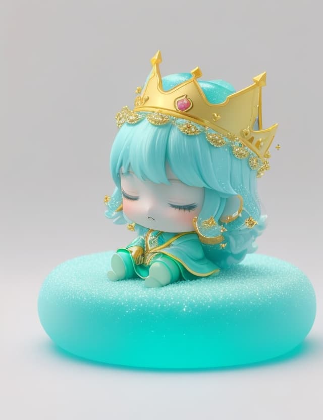 AI generated: a 3D model , Nendoroid style, beautyful, art toy collection charactor ,(((a cute prince baby , minim...
