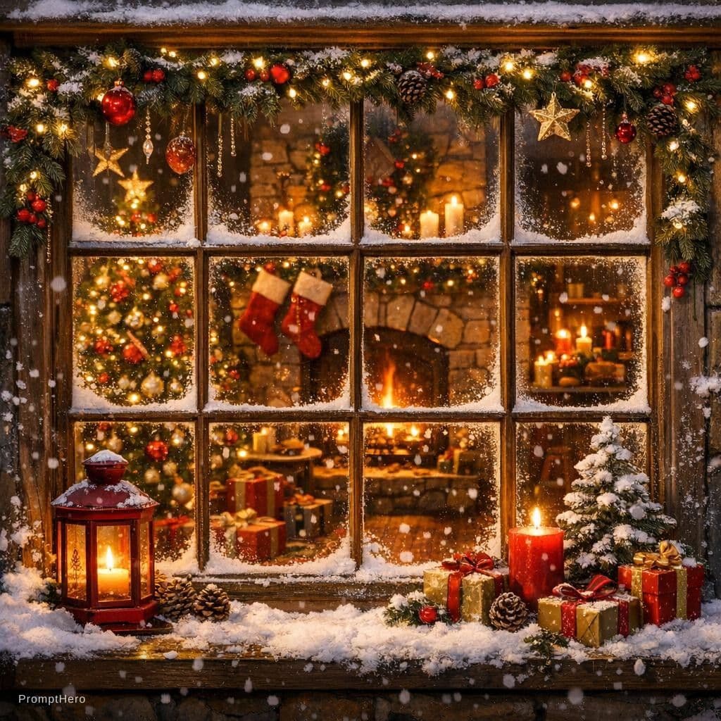 AI generated: christmas window --v 6.0