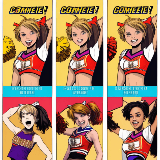 AI generated: Tomboy to cheerleader comic