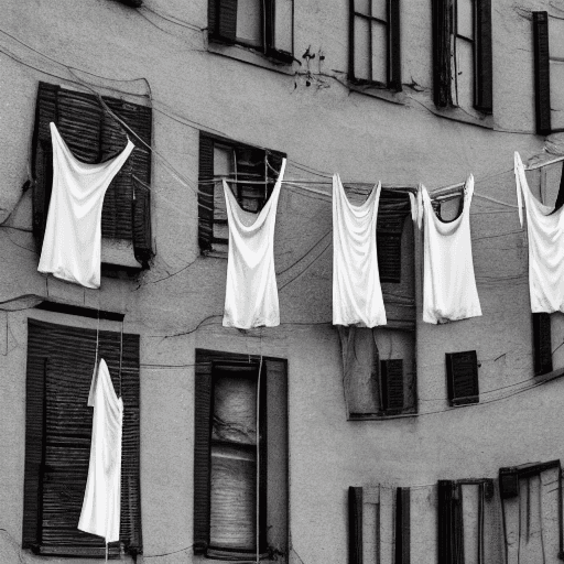 AI generated: humanity skin hang in clotheslines in the style of surrealism 

