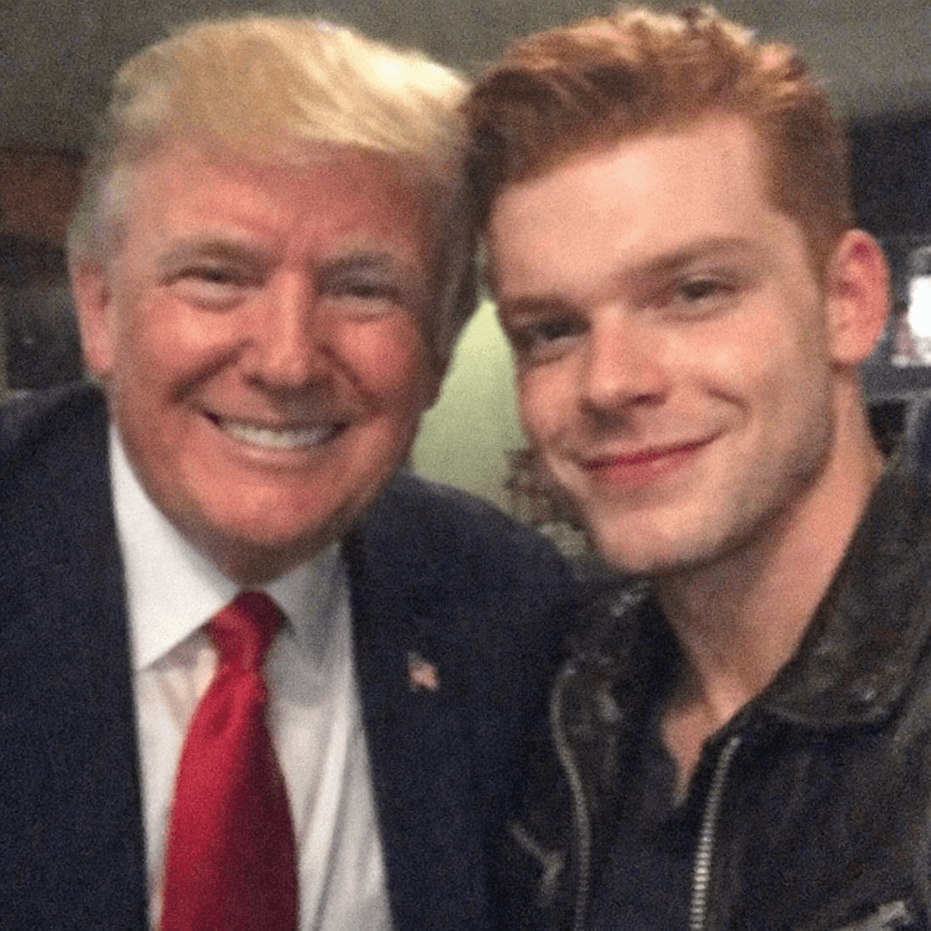 AI generated: Trump and Cameron monaghan, posing, handsome, selfie, low quality