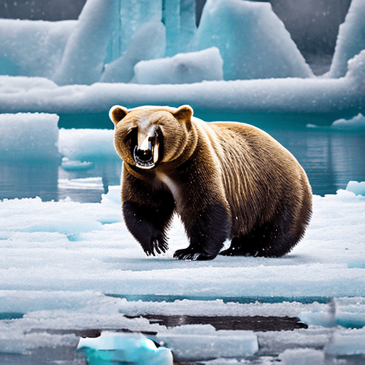 AI generated: a photo of a pollar bear in the ice