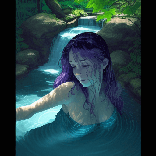 AI generated: A digital illustration in a captivating shade of purple cyanotype with expressive brushstrokes. The ...