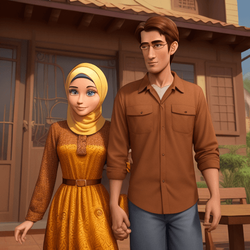 AI generated: Disney Pixar film poster, a man with short hair, handsome and kind wearing a brown long-sleeved bati...