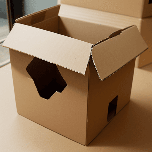 AI generated: cardboard box house