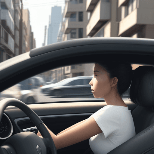 AI generated: side view, make it driving in a busy street
